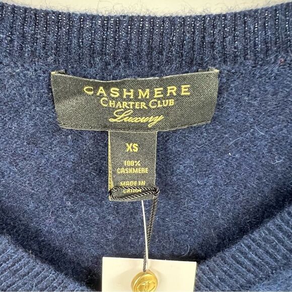 Charter Club Luxury V Neck Cashmere Sweater - Picture 4 of 6